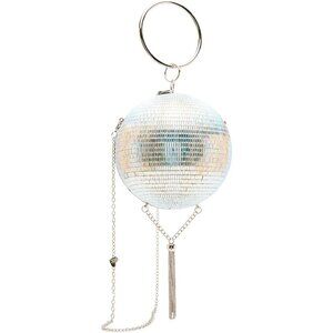 Dancin Queen Crystal-Embellished Disco Ball Bag with Detachable Chain Strap